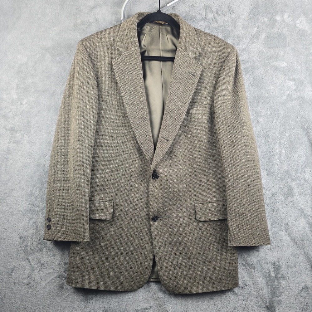 Brooks Brothers Blazer Mens 40R Brown Tweed 100% Wool Sport Coat USA